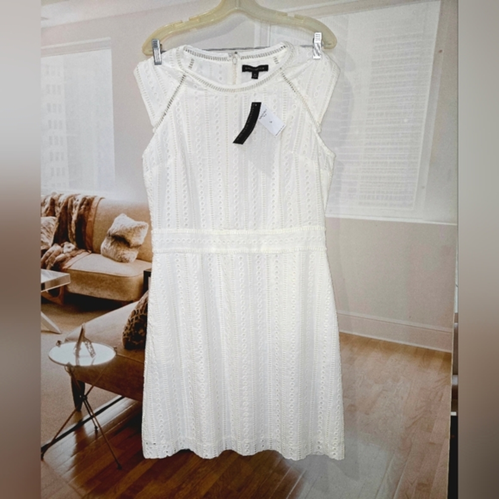 Elegant Cream Sleeveless Dress